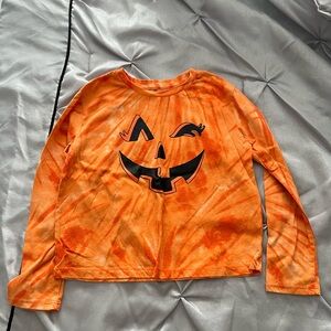 Orange Pumpkin Face Kids Costume Top